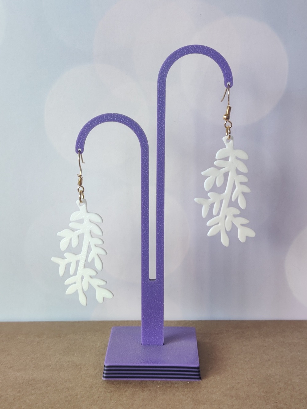 White Leaf Dangle Earrings - Women Jewelry